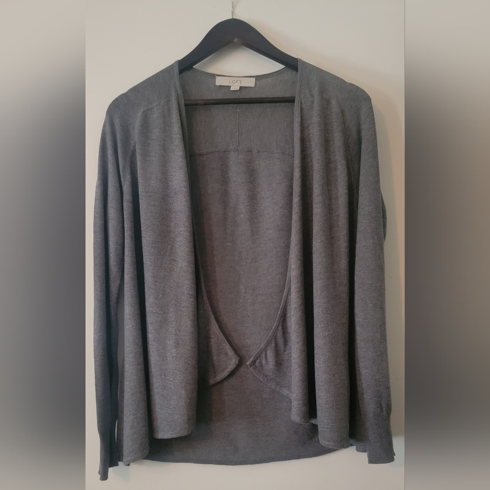 LOFT grey cardigan sweater